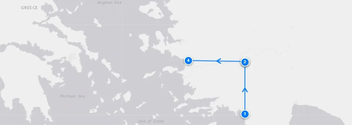 Fethiye To Pamukkale Ephesus route map